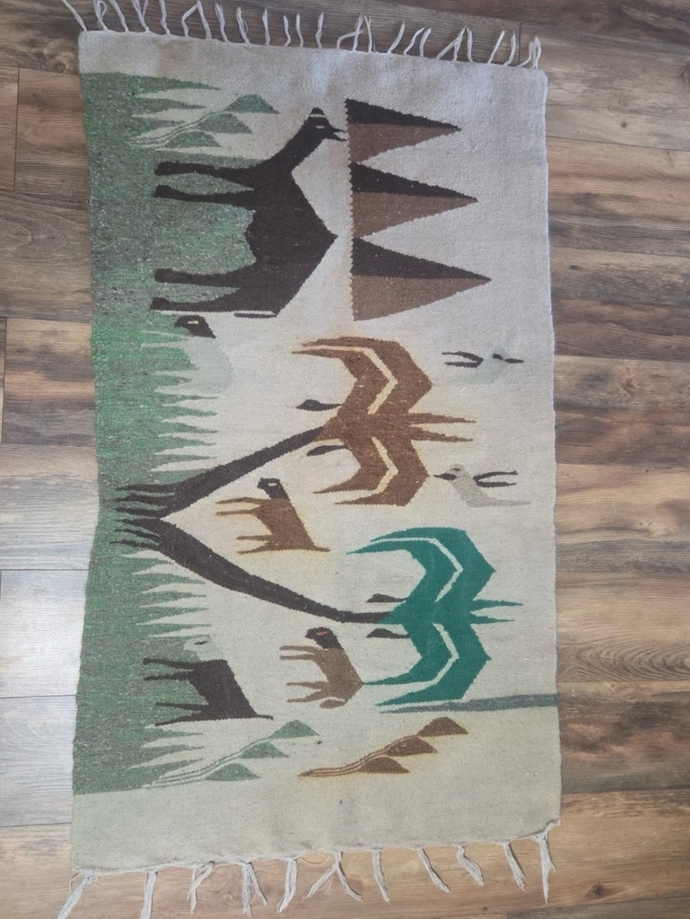 VINTAGE Folk Art Pictorial Kilim
Rug Egypt Egyptian Pyramid
Camel Wool 30 × 50